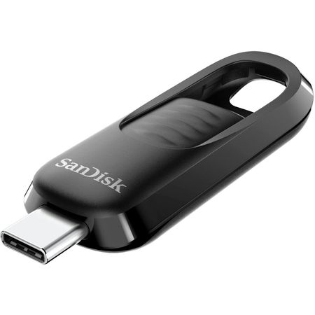 SanDisk 256GB Ultra Slider USB-C 3.2 Gen 1 - Memoria Flash Rápida y Duradera con Conector Retráctil, 1793974-REG