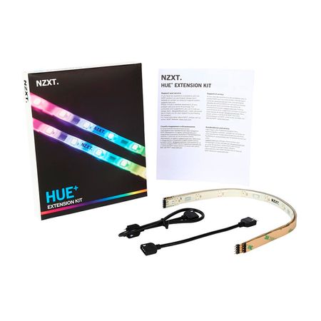 Kit De Extensión Nzxt Hue+ Led Rgb 30 Cm Y 10 Cm Con Cinta Doble Cara Para Iluminación Personalizad AC-HPL03-10