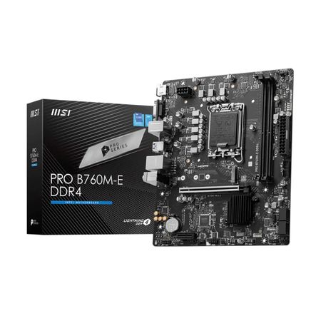 Placa Base Msi Pro B760M-E D4 Matx, Socket 1700, Ideal Para Pcs De Alto Rendimiento PRO B760M-E DDR4