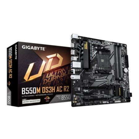 Placa Base Gigabyte B550M Ds3H Ac R2, Amd B550, Socket Am4, Micro-Atx, Wifi Integrado Y 4 Puertos U B550M DS3H AC R2
