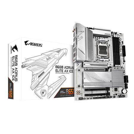 Placa Base Gigabyte B650 Aorus Elite Ax Ice, Amd B650, Socket Am5, Formato Atx, Ideal Para Gamers B650 A ELITE AX ICE