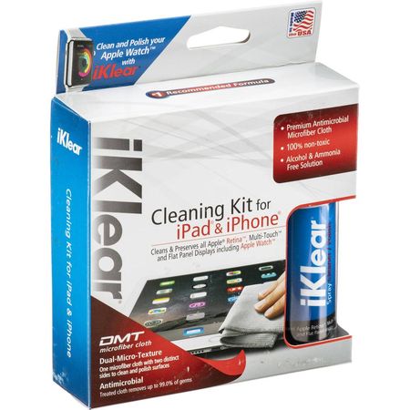 Kit de Limpieza iKlear para Dispositivos Móviles Apple - Incluye Spray, Paño de Microfibra y Viajes, 891485-REG