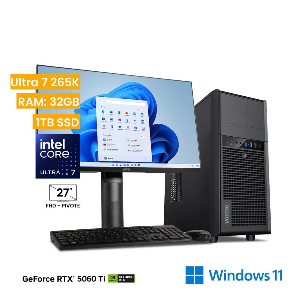 Workstation PC Vastec Forge Intel Ultra 7 265K 32GB 1TB SSD NVIDIA RTX 5060 Ti 16 GB Windows 11 Pro