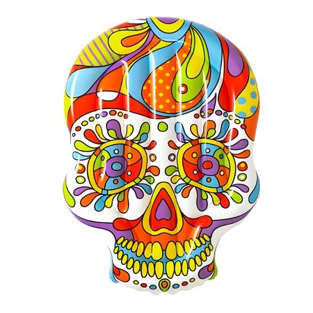 Colchoneta Inflable para Piscina Modelo Calavera Multicolor