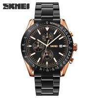 Reloj Skmei 9253 NEGRO BORDES ORO ROSA CORREA Negro Talla única