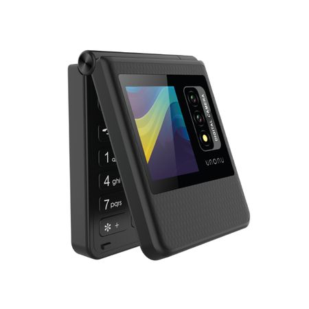 CELULAR BASICO UNONU UF1 FLIP TAPA 2G DUAL SIM -NEGRO