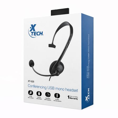 Auricular Xtech Xts-235 Usb Para Conferencias - Sonido Claro Y Confortable XTS-235