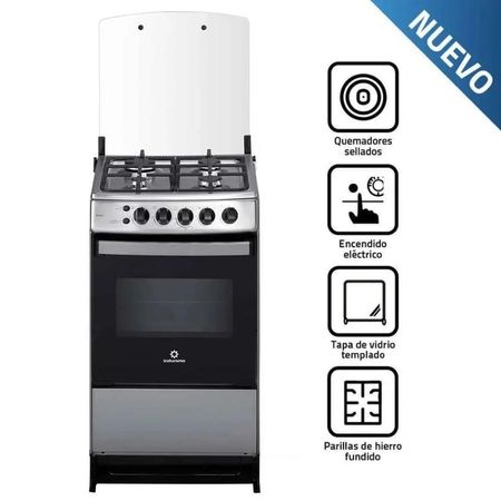 COCINA A GAS INDURAMA BILBAO 4 HORNILLAS COCINA A GAS INDURAMA BILBAO SPAZIO PLUS 20 CROMA