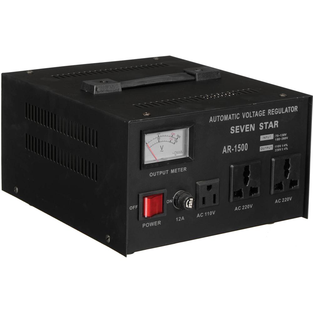 Regulador de Voltaje Automático Sevenstar AR-1500 para Electrónica de 1500W - Adaptador de Enchufe I