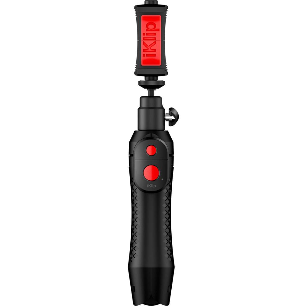 Soporte para Smartphone IK Multimedia iKlip Grip Pro 4 en 1 con Adaptador y Mango para Video, Tripod