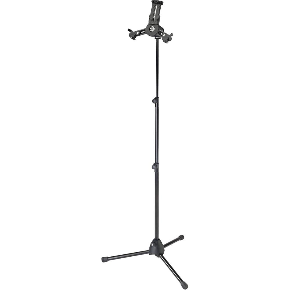 Soporte Universal Mini para Tablet K&M 19798 con Rosca Euro 3/8"" (Negro) - Compatible con Diferentes