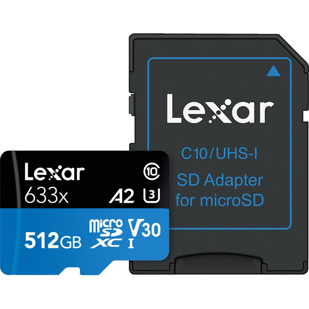 Tarjeta de Memoria Lexar 512GB UHS-I microSDXC de Alto Rendimiento 633x con Adaptador SD - Capacidad