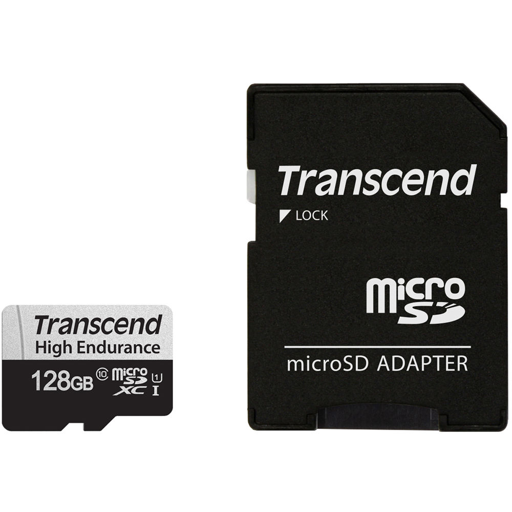Tarjeta de Memoria Transcend 128GB High Endurance 350V UHS-I microSDXC - Velocidad de Lectura 100 MB