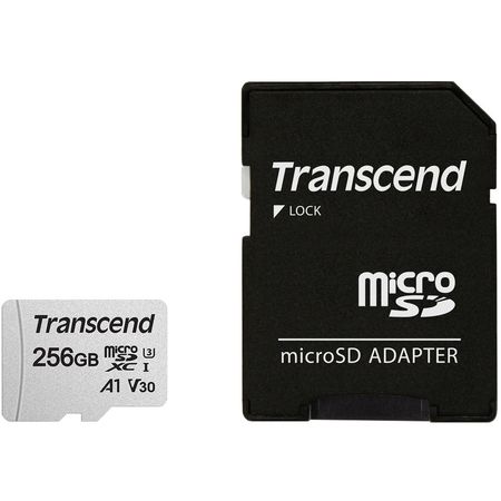 Tarjeta de Memoria Transcend 256GB 300S UHS-I microSDXC con Adaptador SD - A1, V30, U3, Clase 10, Ve 1479938-REG