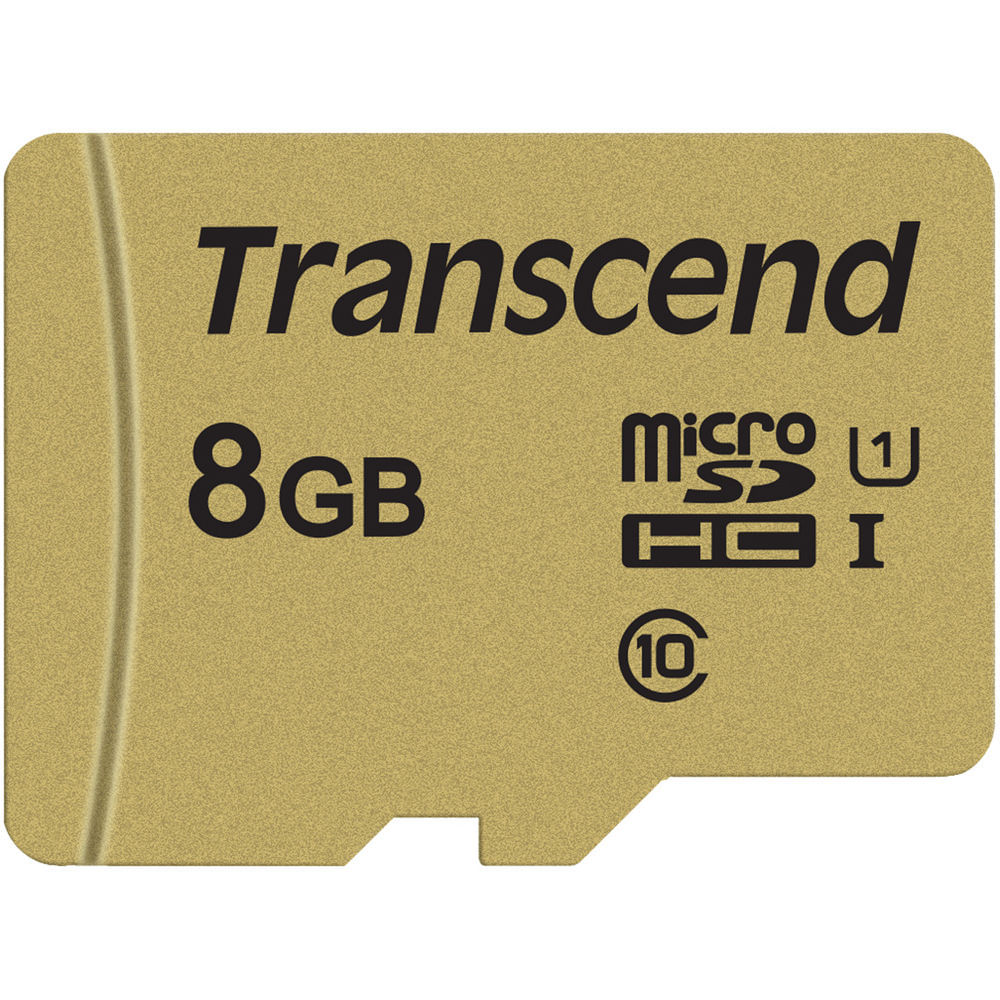 Tarjeta de Memoria Transcend 8GB 500S UHS-I microSDHC con Adaptador SD - Velocidades de Lectura y Es