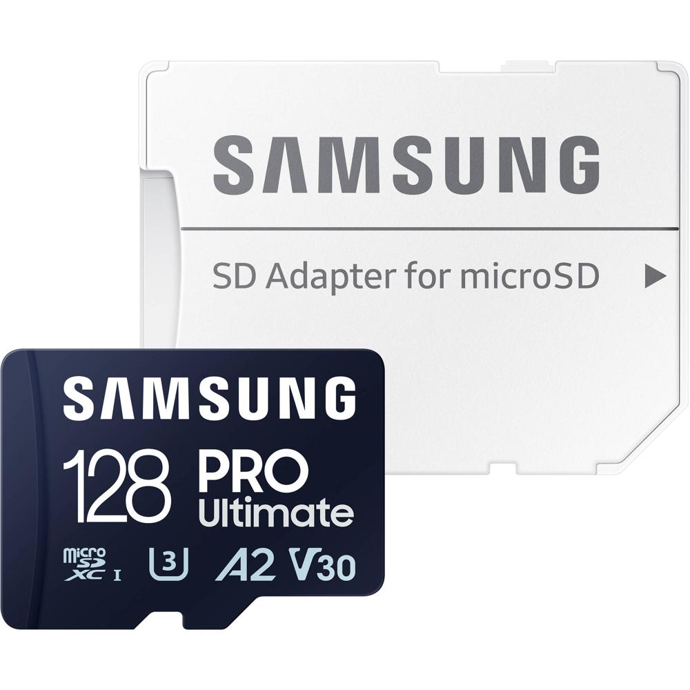 Tarjeta microSDXC Samsung 128GB PRO Ultimate UHS-I con Adaptador SD - Velocidades de Lectura 200 MB/