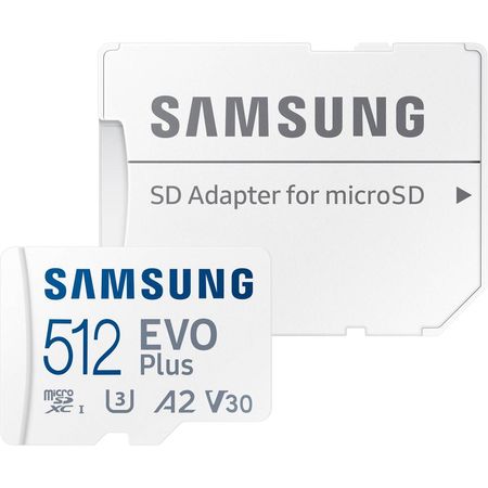 Tarjeta de Memoria Samsung 512GB EVO Plus microSDXC con Adaptador SD - UHS-I / A2 / V30 / U3 / Clase 1815974-REG