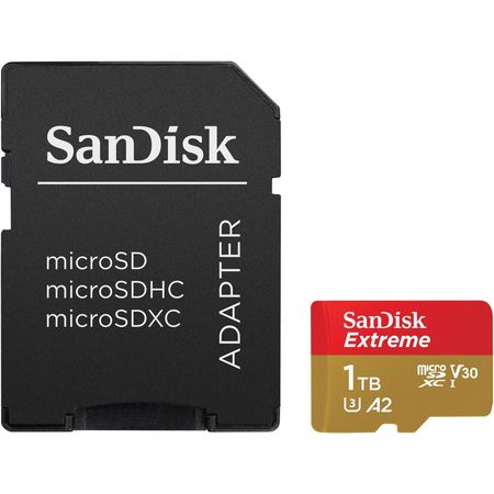 Tarjeta de Memoria SanDisk 1TB Extreme UHS-I microSDXC con Adaptador SD - Velocidades de Lectura 190 1692704-REG