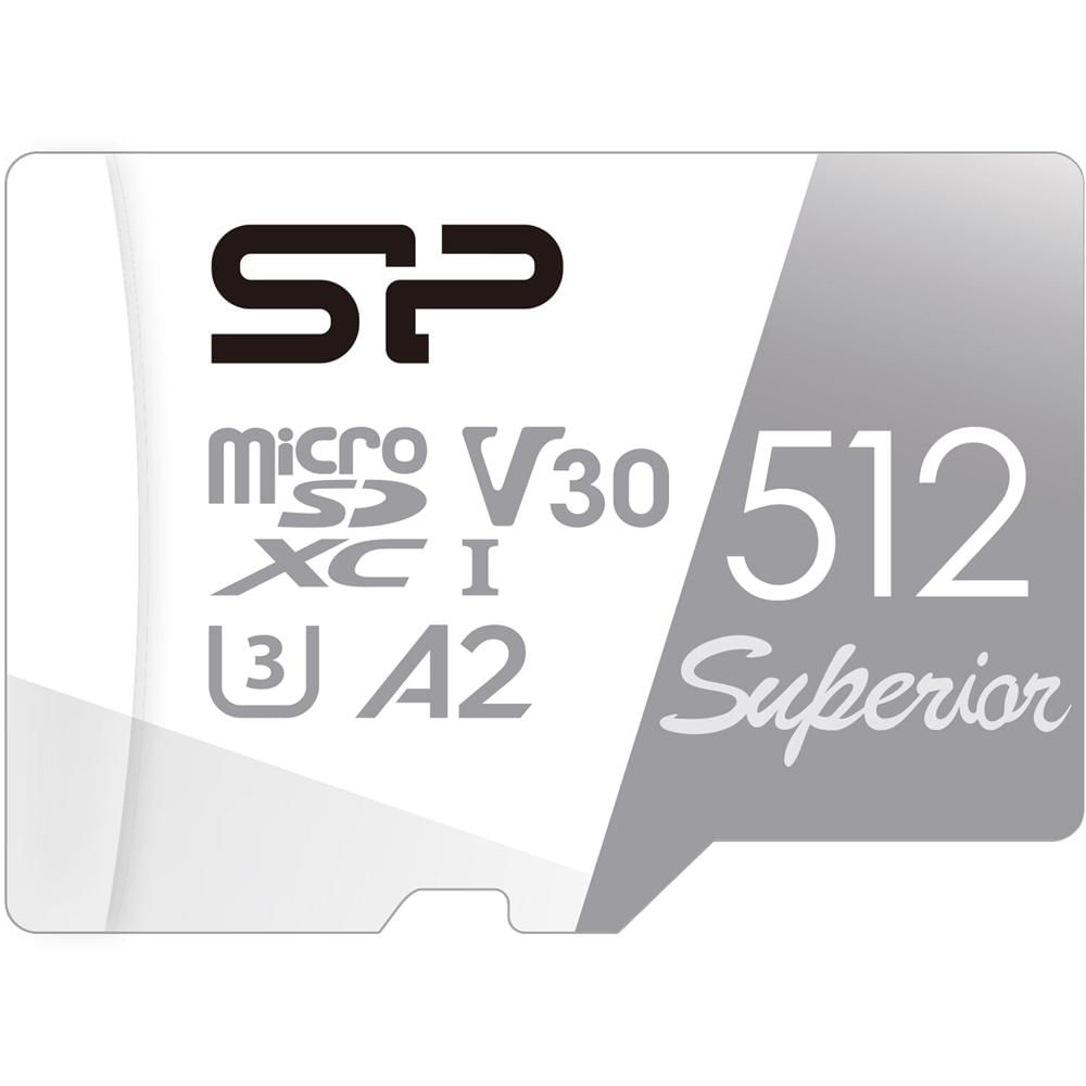 Tarjeta de Memoria Silicon Power 512GB Superior UHS-I microSDXC con Adaptador SD - Velocidades de Le
