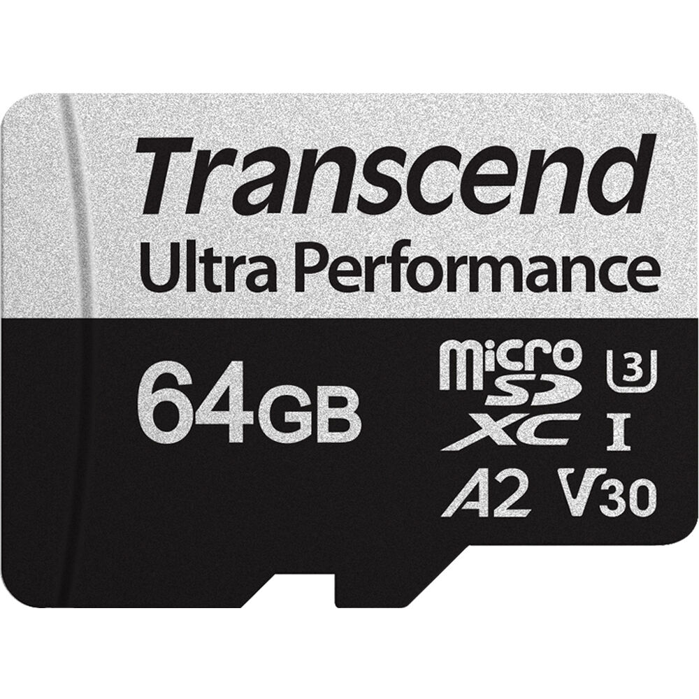 Tarjeta microSDXC Transcend 64GB 340S UHS-I - Velocidades de Lectura 160 MB/s y Escritura 80 MB/s, R