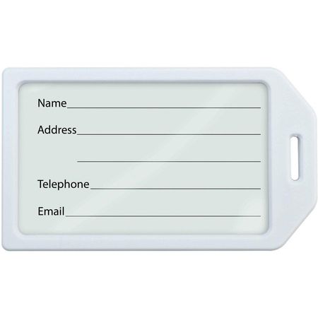 Soporte de Etiquetas de Equipaje de Plástico Rígido BRADY PEOPLE ID (Paquete de 100, Blanco) - Sopor 1712210-REG