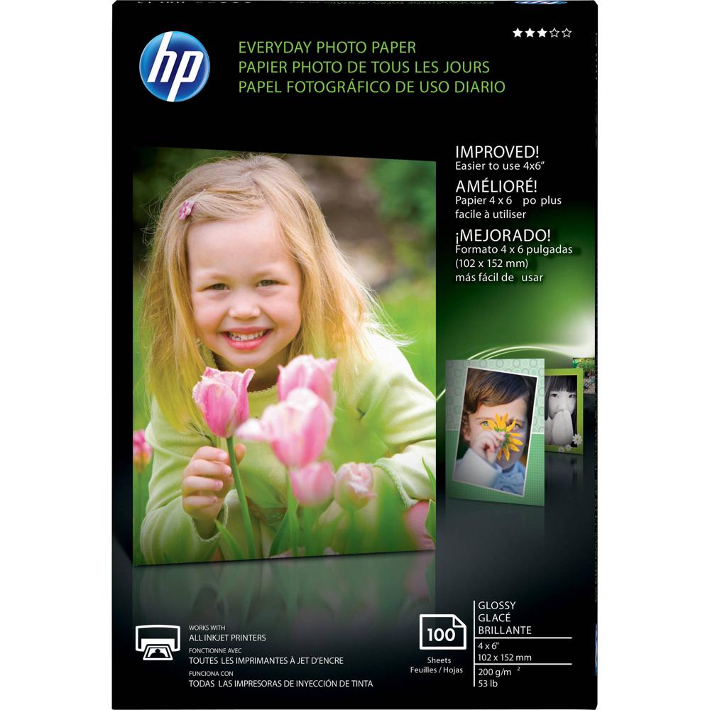 HP Everyday Glossy Photo Paper (4.0 x 6.0"", 100 Sheets)