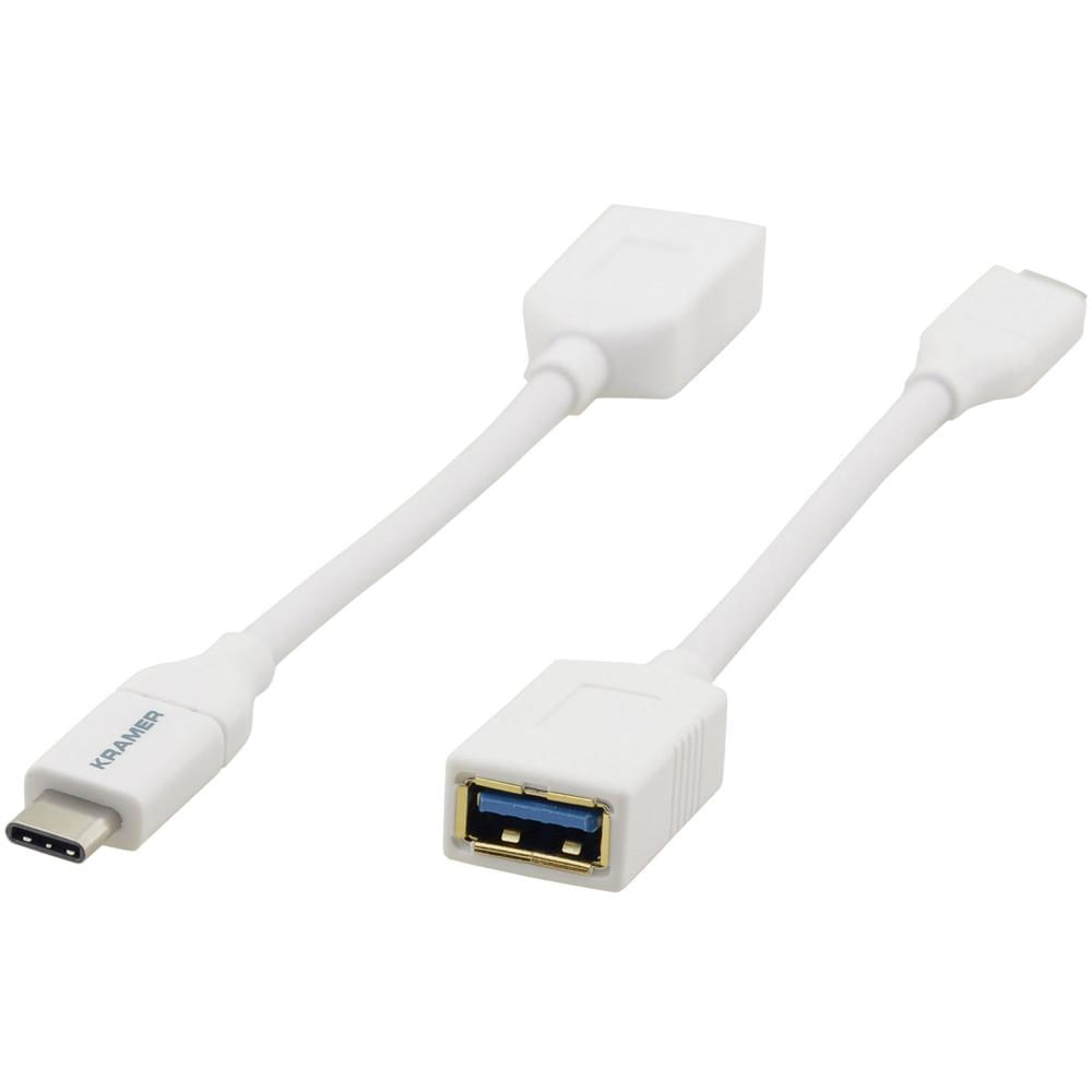 Adaptador de Cable Kramer USB 3.2 Gen 1 Tipo-C Macho a USB Tipo-A Hembra (Blanco)