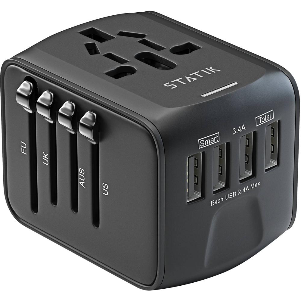 Adaptador de Viaje Universal Statik 12W GloboCharge (Negro)