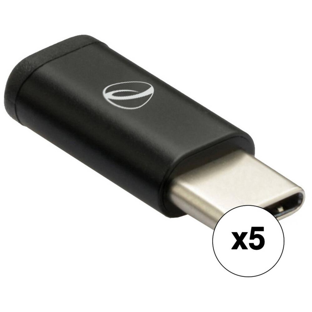 Adaptador Pearstone USB Tipo-C Macho a Micro-USB Hembra (Paquete de 5) - Conector USB-C, Conector Mi