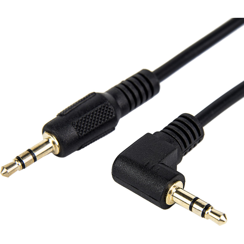 Cable de Audio Estéreo Rocstor Slim Recto 3.5mm Macho a 3.5mm Macho en Ángulo Recto (3', Negro)