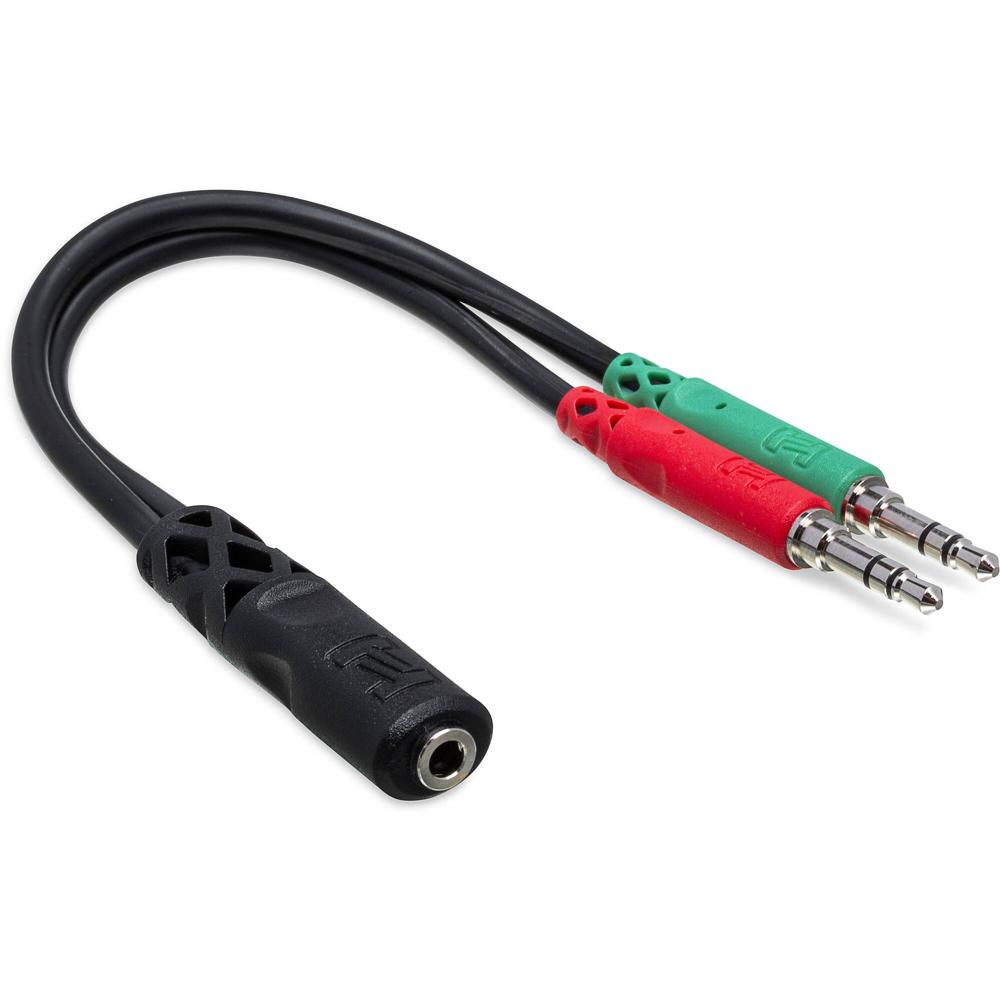 Cable de Desglose para Auriculares y Micrófono Hosa Technology - 3.5mm TRRS a Doble 3.5mm TRS