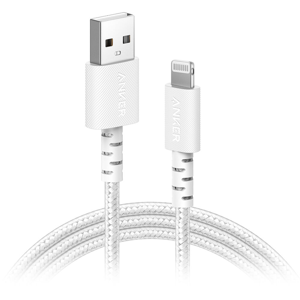 Cable Trenzado ANKER Powerline Select+ USB-A a Lightning (10', Blanco) - Soporte USB 2.0, Transferen