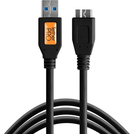 Cable Tether Tools TetherPro USB 3.0 Macho Tipo-A a USB 3.0 Micro-B (15', Negro) - SuperSpeed USB 3. 859982-REG