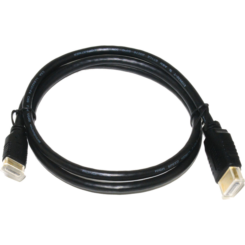 Cable ProAm USA Mini-HDMI a HDMI (3') - Soporta DSLR a Pantallas HD, Conectores Dorados, Blindaje de