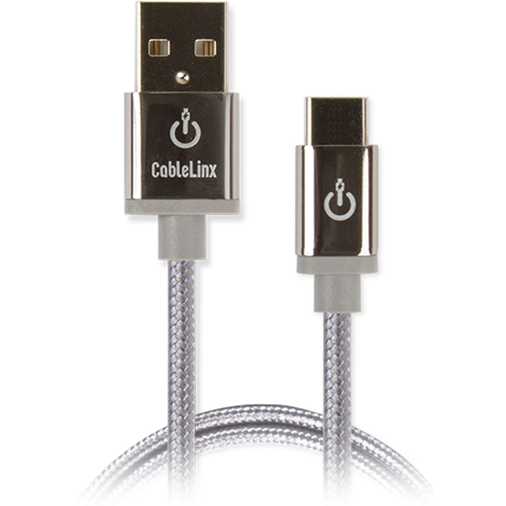 Cable Trenzado ChargeHub 36"" CableLinx Elite USB Tipo-C a USB Tipo-A con Conectores Metálicos y Acab