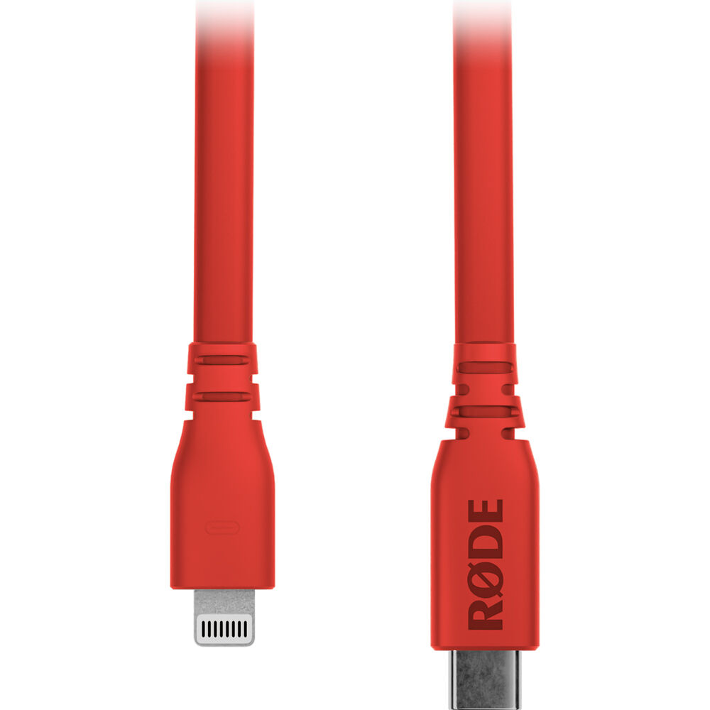 Cable RODE SC19 Lightning a USB-C (Rojo, 5') - Conectores Masculinos, Certificado MFi, Compatible co