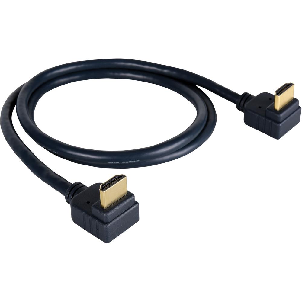 Cable HDMI de Ángulo Recto de Alta Velocidad Kramer con Ethernet (6') - Soporta 4K UHD, HDCP 2.2, HD