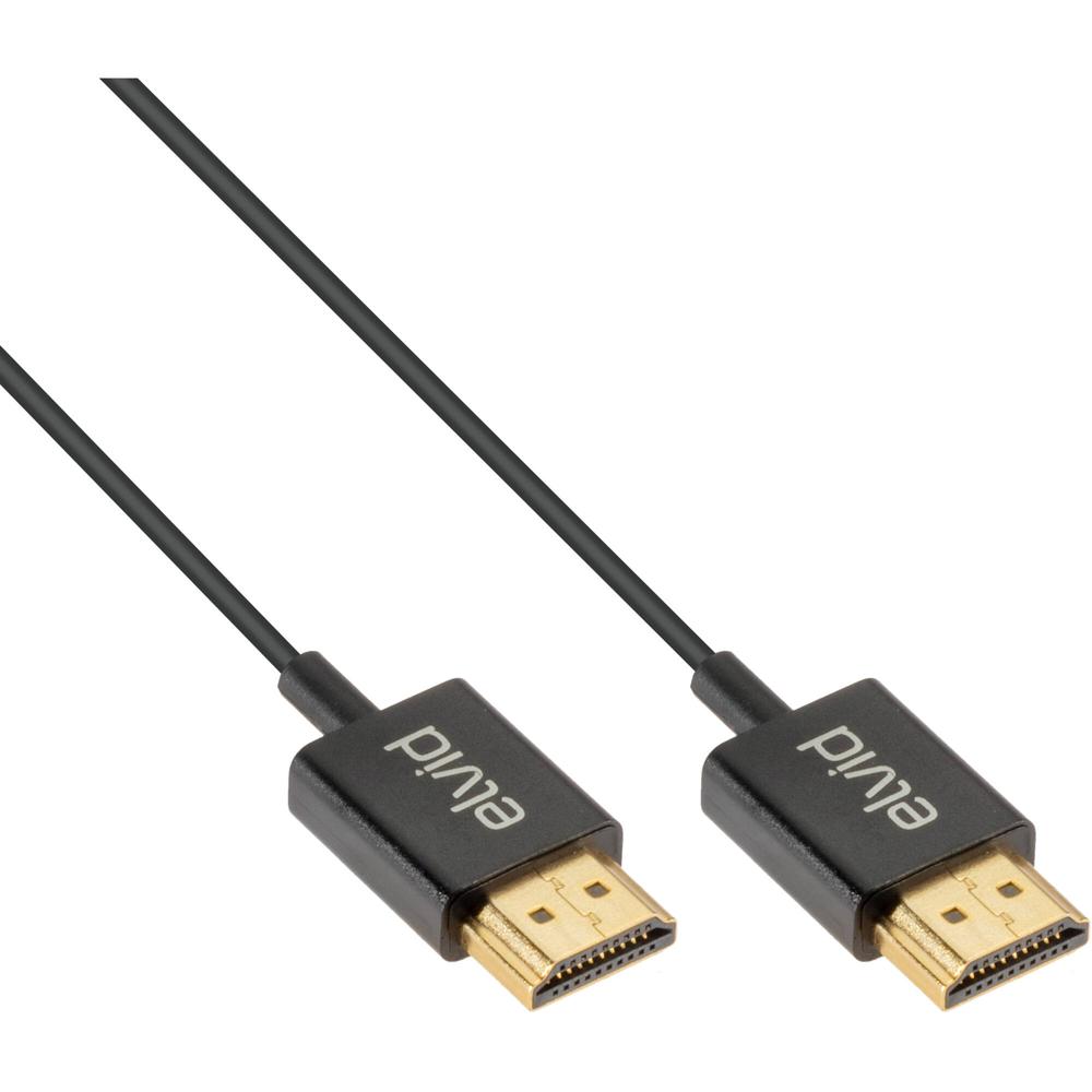 Cable HDMI Elvid Hyper-Thin 4K de Alta Velocidad (3') - Tipo A Macho, Resolución 4K a 60 Hz, 18 GB/s