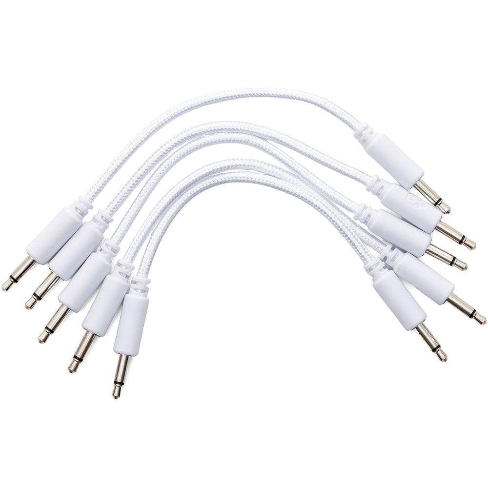 Cables de Parche Trenzados Erica Synths Eurorack (Blanco, Paquete de 5, 3.9"") - Alta Calidad, Conect