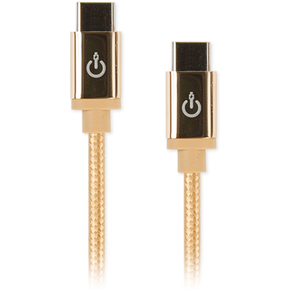 Cablelinx Elite Cable USB Tipo-C a USB Tipo-A Trenzado (8"", Dorado) - Conectores Metálicos con Acaba