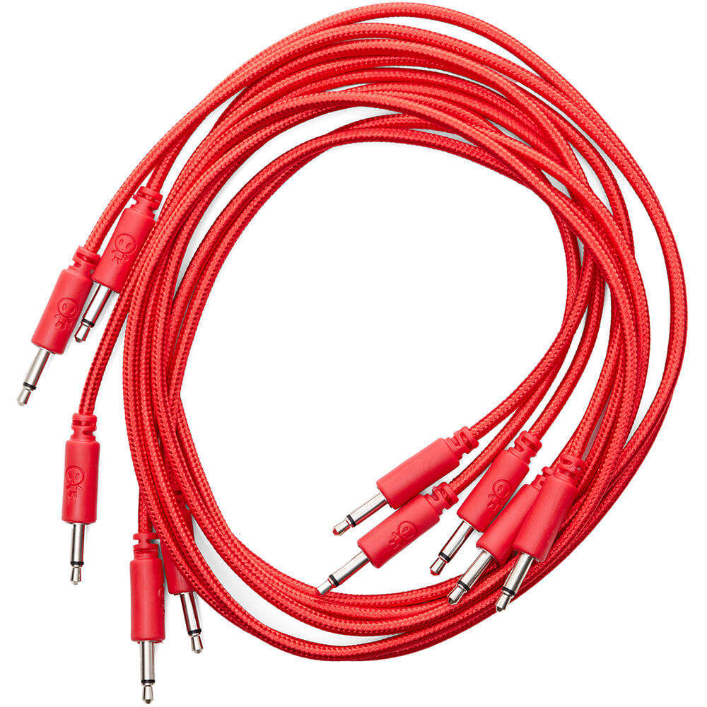 Cables de Parche Trenzados Erica Synths Eurorack (Rojo, Paquete de 5, 35.4"") - Alta Calidad, Conecto