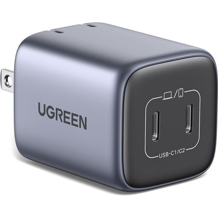 Cargador de Pared UGREEN Nexode 45W GaN con 2 Puertos USB-C - Carga Rápida PD & PPS, Protección Térm 1784015-REG