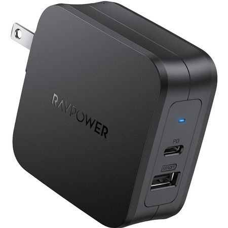 Cargador RAVPower PD Pioneer 61W 2 Puertos USB-C/USB-A (Negro) - Potencia Total de 61W, Tecnología d 1713820-REG