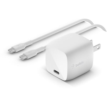 Cargador de Pared Belkin BOOST CHARGE 30W USB Type-C con Cable USB Type-C de 3.3' (Blanco) - Tecnolo 1602488-REG