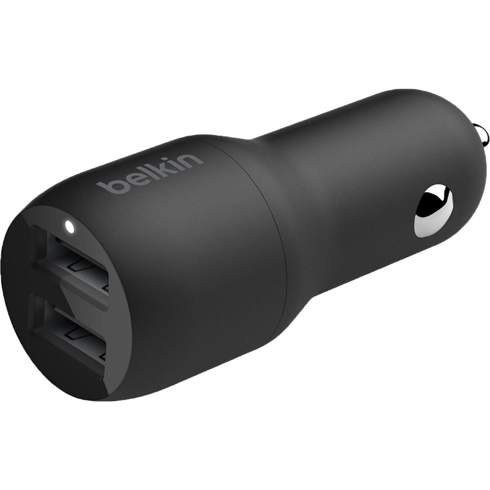 Cargador de Coche Belkin Dual USB-A (24W) - Soporta 12W por Puerto, Indicador LED, Entrada 12 VDC, S