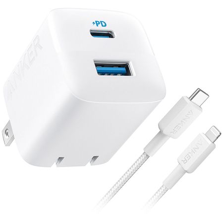 Cargador de Pared ANKER 32W con 2 Puertos USB-C/USB-A y Cable Lightning Incluido 1802334-REG