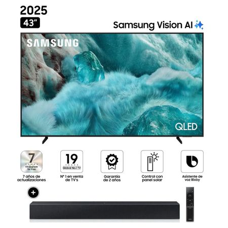 Televisor Smart TV Samsung 43 QLED Q7F Vision AI 2025 + Sound bar Samsung C400 QN43Q7FAAGXPE