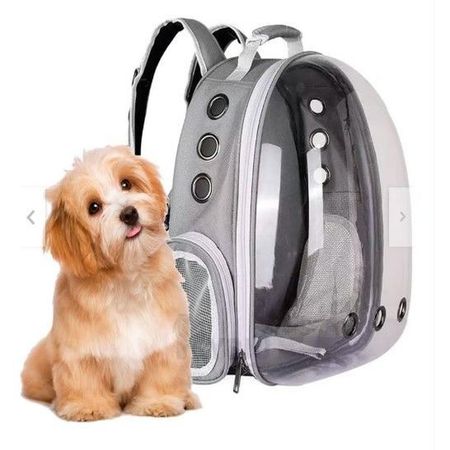 Mochila para  mascota grande transparente amarillo