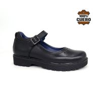 Zapatos Escolares Cuero Mujer CORA-MV26Q1J NEGRO