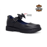 Zapatos Escolares Cuero Niña LAZO-MV26Q1N NEGRO